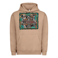 Pigment Burro aztec background with gemstone and cowhide Urban Hoodie - RanaPortraitStore