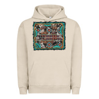 Pigment French Oak aztec background with gemstone and cowhide Urban Hoodie - RanaPortraitStore