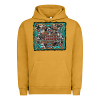 Pigment Peanut Butter aztec background with gemstone and cowhide Urban Hoodie - RanaPortraitStore
