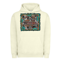 Pigment Pistachio aztec background with gemstone and cowhide Urban Hoodie - RanaPortraitStore