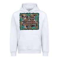 White aztec background with gemstone and cowhide Urban Hoodie - RanaPortraitStore