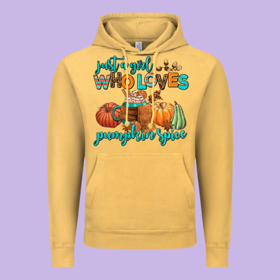 Just A Girl Who Loves Pumpkin Spice Vintage Hoodie Designed By Adodesignshop