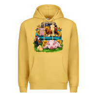 Antique Gold farm truck animals Premium Hoodie - Zillion Design Studio