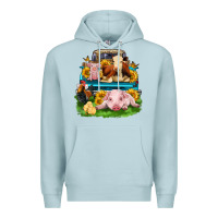 Blue Mist farm truck animals Premium Hoodie - Zillion Design Studio