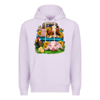 Lilac farm truck animals Premium Hoodie - Zillion Design Studio