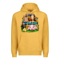 Mustard farm truck animals Premium Hoodie - Zillion Design Studio