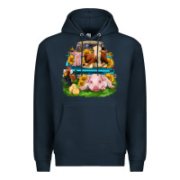 Navy farm truck animals Premium Hoodie - Zillion Design Studio