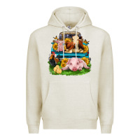 Oatmeal Heather farm truck animals Premium Hoodie - Zillion Design Studio