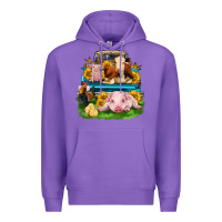 Purple farm truck animals Premium Hoodie - Zillion Design Studio