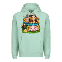 Seafoam farm truck animals Premium Hoodie - Zillion Design Studio