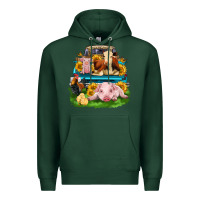 Sports Green farm truck animals Premium Hoodie - Zillion Design Studio