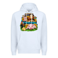 White farm truck animals Premium Hoodie - Zillion Design Studio