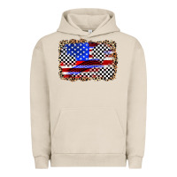 Pigment French Oak race american flag Urban Hoodie - Zillion Design Studio