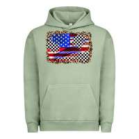 Pigment Oil Green race american flag Urban Hoodie - Zillion Design Studio