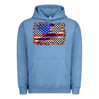 Pigment Pebble Blue race american flag Urban Hoodie - Zillion Design Studio