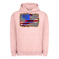 Pigment Salmon race american flag Urban Hoodie - Zillion Design Studio