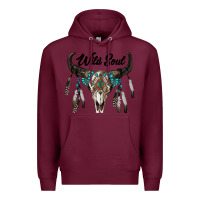 Burgundy wild soul boho skull Premium Hoodie - RanaPortraitStore