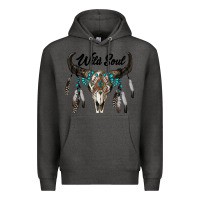 Charcoal Heather wild soul boho skull Premium Hoodie - RanaPortraitStore