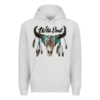 Dove Grey wild soul boho skull Premium Hoodie - RanaPortraitStore