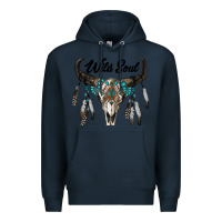 Navy wild soul boho skull Premium Hoodie - RanaPortraitStore