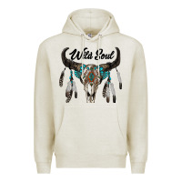 Oatmeal Heather wild soul boho skull Premium Hoodie - RanaPortraitStore