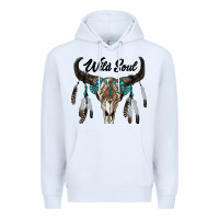 White wild soul boho skull Premium Hoodie - RanaPortraitStore
