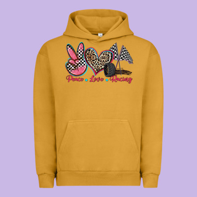Peace Love Racing Urban Hoodie Designed By Zillion Design Studio
