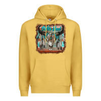 Antique Gold wild soul boho skull with background Premium Hoodie - RanaPortraitStore