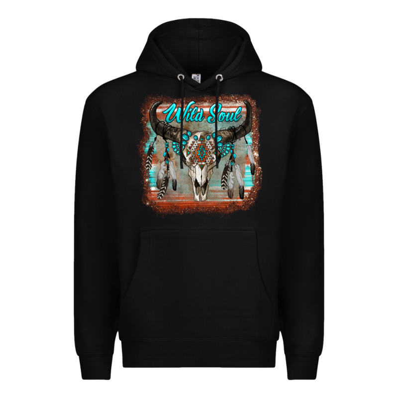 Wild Soul Boho Skull With Background Premium Hoodie by RanaPortraitStore | Teevron