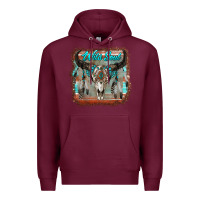 Burgundy wild soul boho skull with background Premium Hoodie - RanaPortraitStore