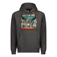 Charcoal Heather wild soul boho skull with background Premium Hoodie - RanaPortraitStore