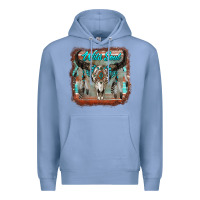 Colony Blue wild soul boho skull with background Premium Hoodie - RanaPortraitStore
