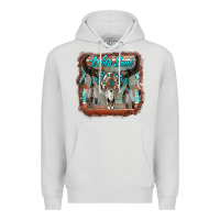 Dove Grey wild soul boho skull with background Premium Hoodie - RanaPortraitStore