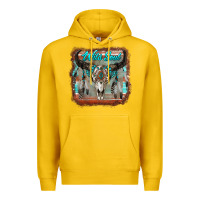 Lemon wild soul boho skull with background Premium Hoodie - RanaPortraitStore