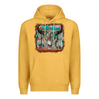 Mustard wild soul boho skull with background Premium Hoodie - RanaPortraitStore