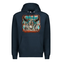 Navy wild soul boho skull with background Premium Hoodie - RanaPortraitStore