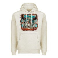 Oatmeal Heather wild soul boho skull with background Premium Hoodie - RanaPortraitStore
