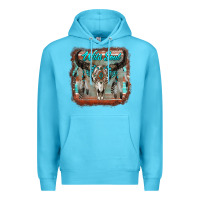 Ocean Blue wild soul boho skull with background Premium Hoodie - RanaPortraitStore
