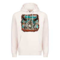 Pale Pink wild soul boho skull with background Premium Hoodie - RanaPortraitStore