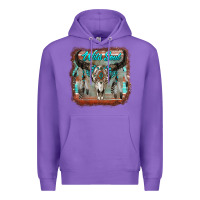 Purple wild soul boho skull with background Premium Hoodie - RanaPortraitStore