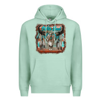 Seafoam wild soul boho skull with background Premium Hoodie - RanaPortraitStore