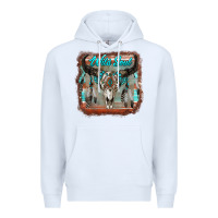 White wild soul boho skull with background Premium Hoodie - RanaPortraitStore