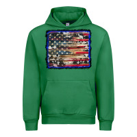 Emerald american flag with cowhide background Urban Hoodie - RanaPortraitStore