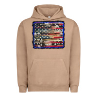 Pigment Burro american flag with cowhide background Urban Hoodie - RanaPortraitStore