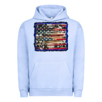 Pigment Grape Ice american flag with cowhide background Urban Hoodie - RanaPortraitStore