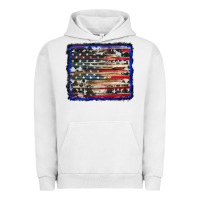 Pigment Lunar Rock american flag with cowhide background Urban Hoodie - RanaPortraitStore