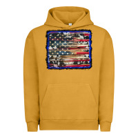 Pigment Peanut Butter american flag with cowhide background Urban Hoodie - RanaPortraitStore