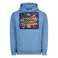 American Flag With Cowhide Background Urban Hoodie | Teevron
