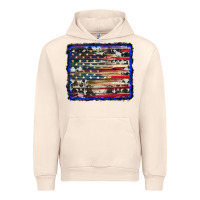 Sandshell american flag with cowhide background Urban Hoodie - RanaPortraitStore