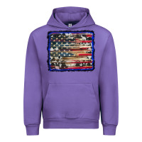 Tulip american flag with cowhide background Urban Hoodie - RanaPortraitStore